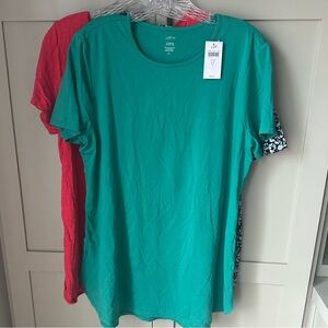 NWT J. Jill Active Green Shirttail Tee SZ LT